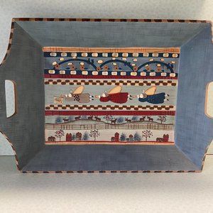 Country Rustic Angel Primitive Tray